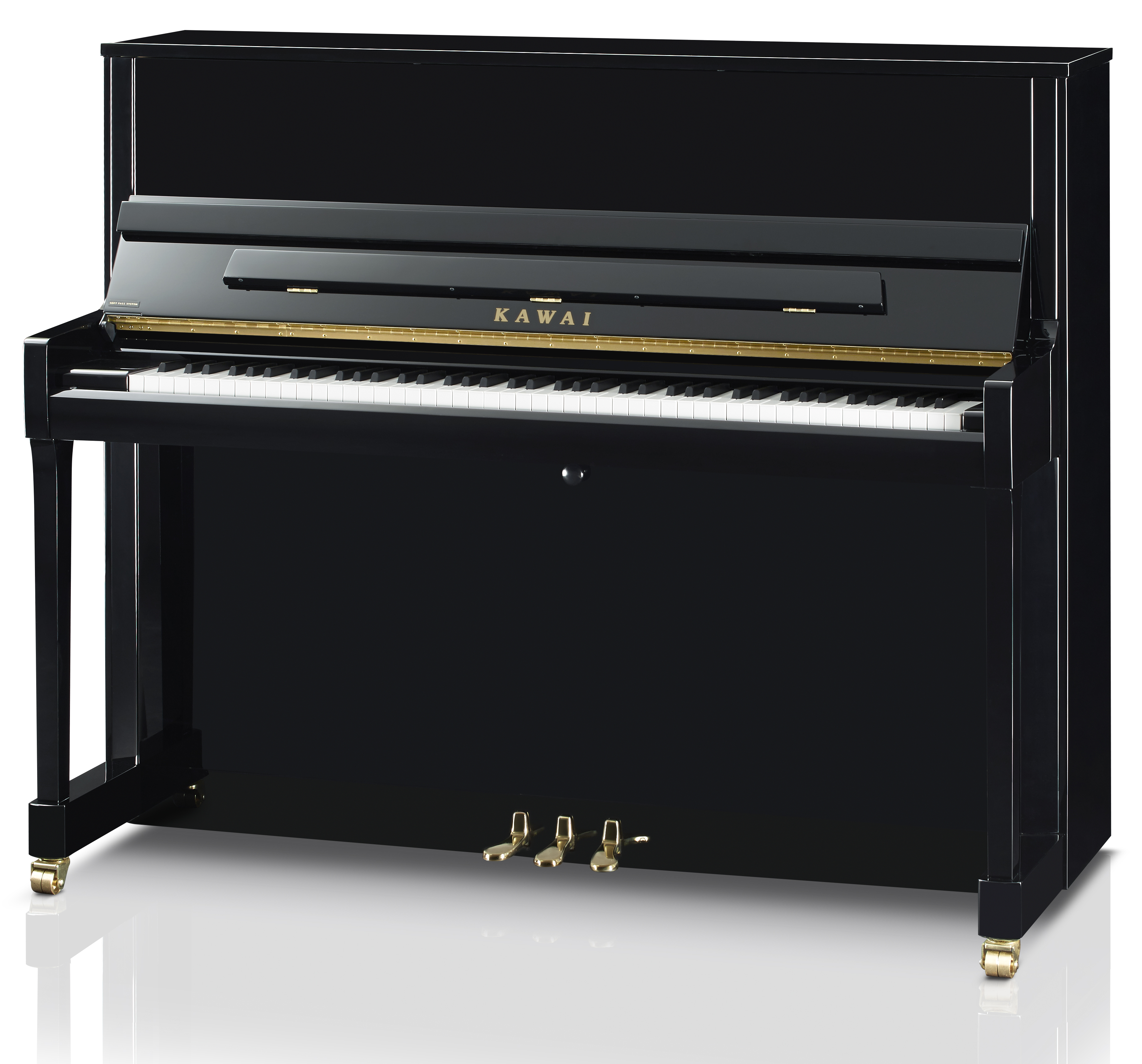 Kawai K-300 Klavier, schwarz, Ansicht 2, Pianohaus van Bremen Dortmund