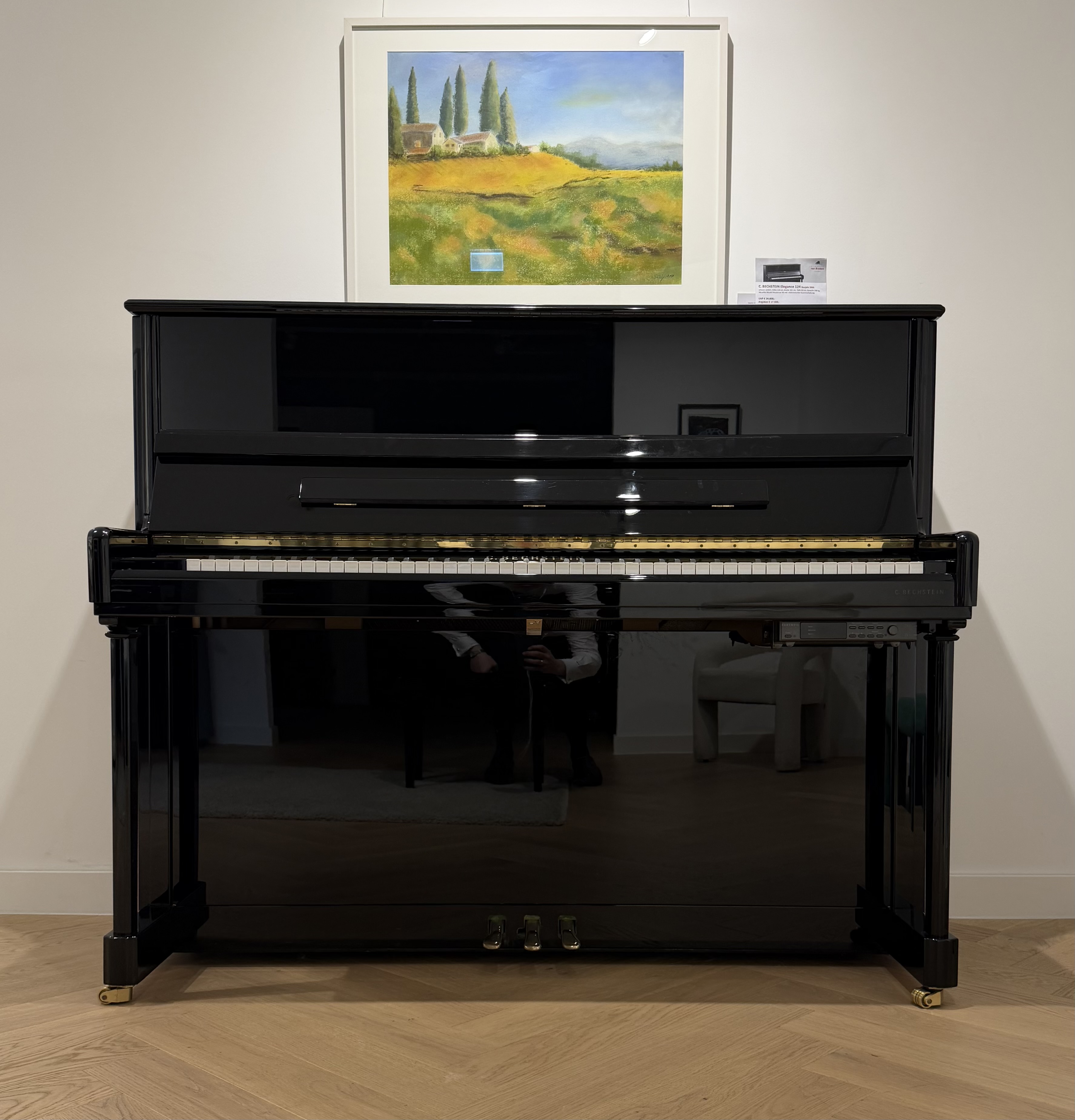 C. Bechstein Elegance 124 mit Silent-System gebraucht (Baujahr 2005) Klavier, Ansicht 6, Pianohaus van Bremen Dortmund