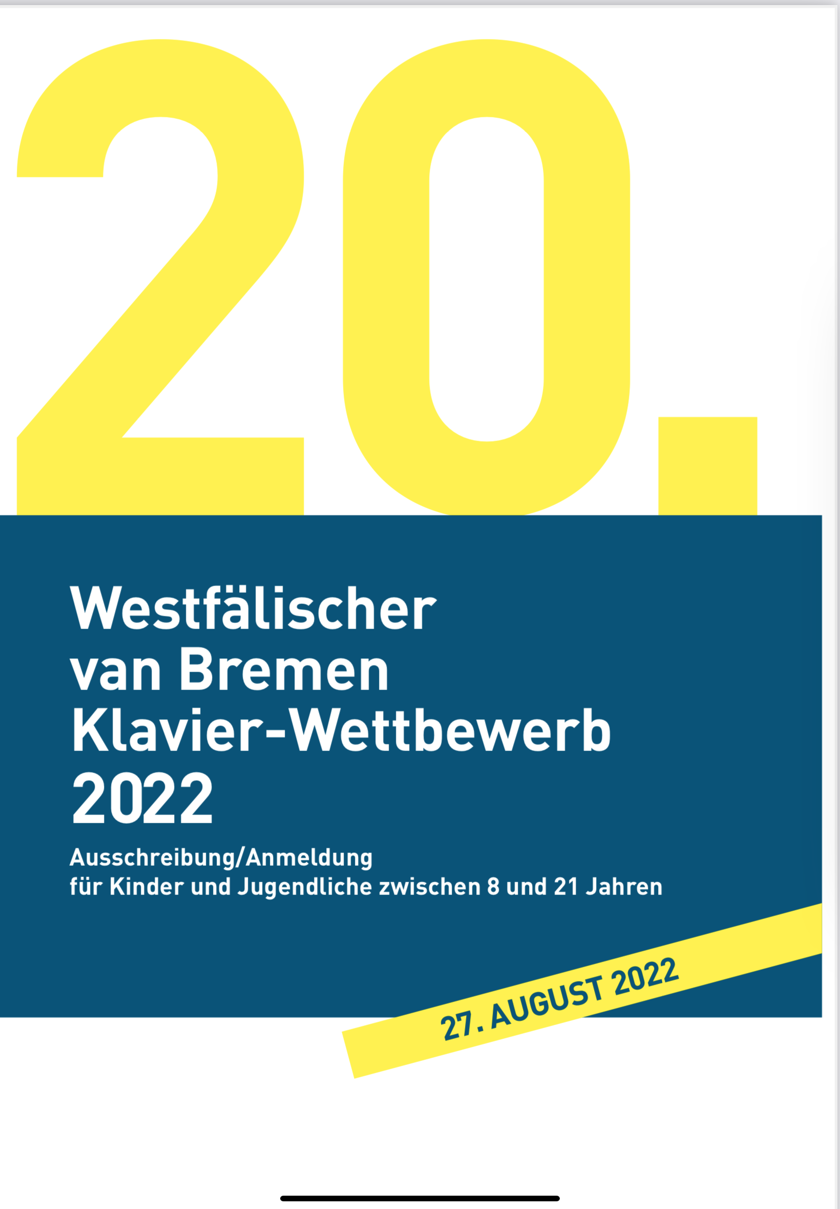 20. Westfälischer van Bremen Klavierwettbewerb 